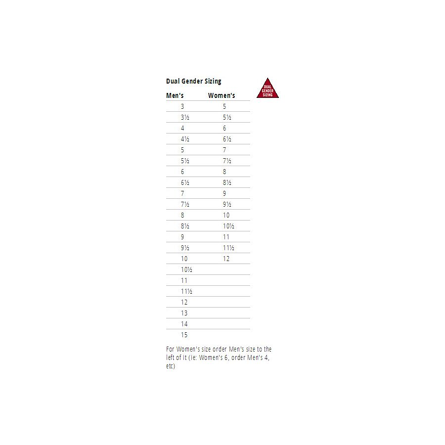 thorogood size chart